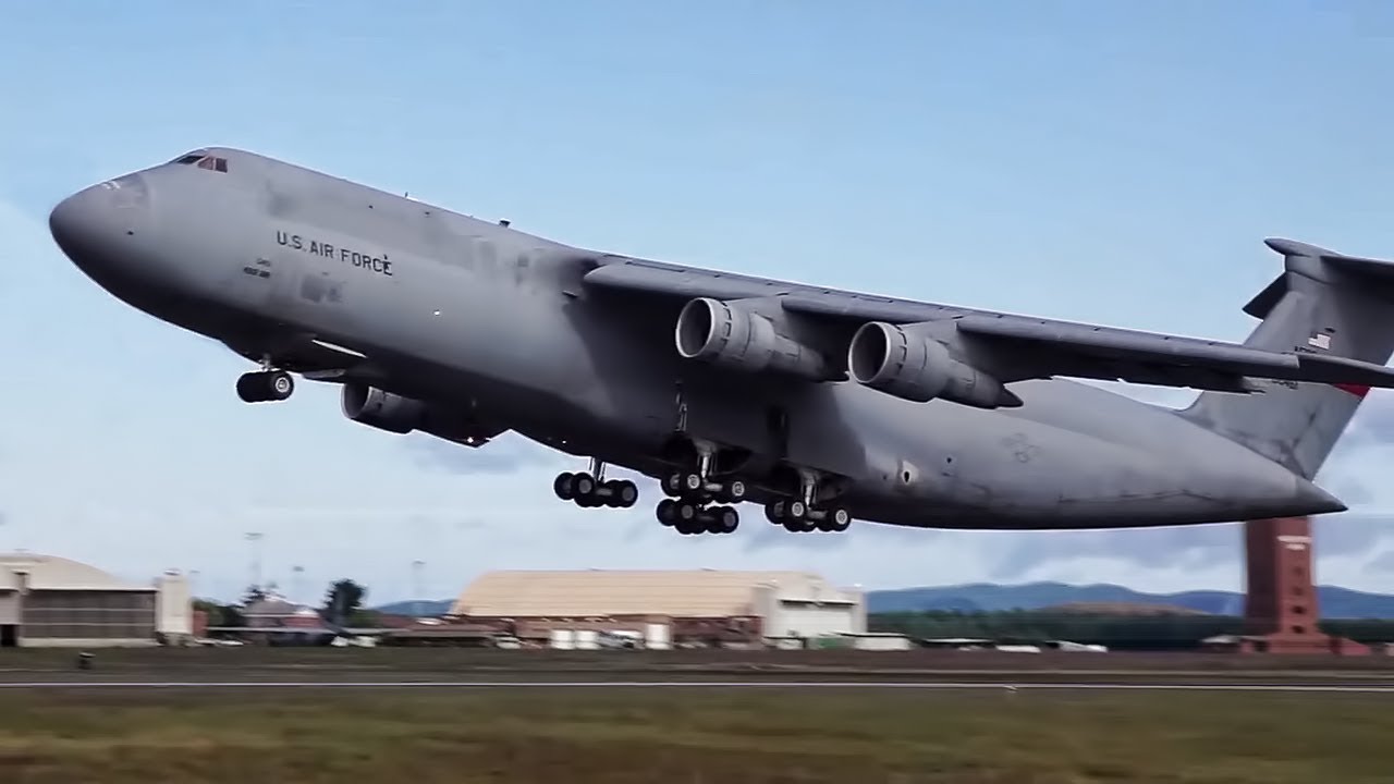 The Last C-5A Galaxy Goes To The Boneyard • Takeoff/Landing
