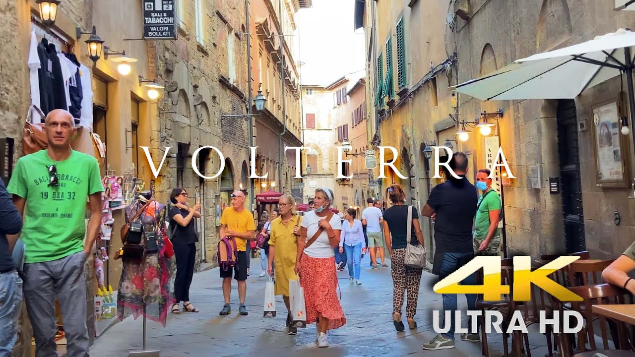 4K Walk in VOLTERRA TUSCANY | WALKING TOUR in City Center of Volterra Italy (60fps)