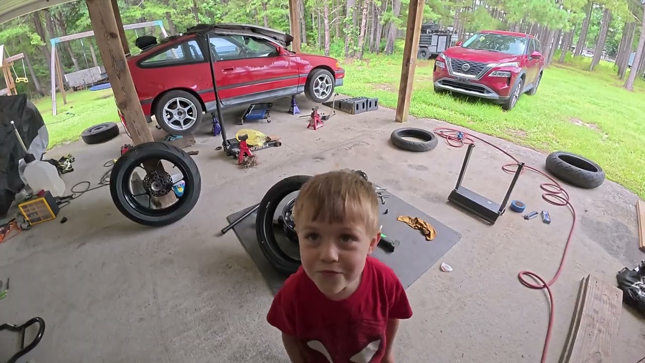 So easy a 4 year old can do it? ConStands motorcycle tire changer.