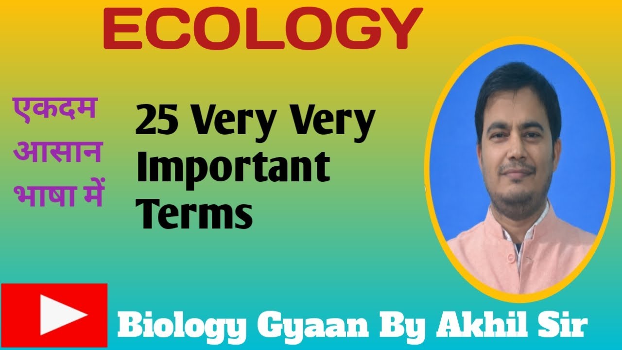 ECOLOGY,  इकोलॉजी के 25 महत्वपूर्ण टर्म