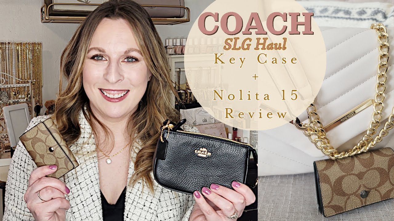 New Coach SLG Review | Key Holder Case + Nolita 15 Wristlet | Coach Outlet Haul | Lindsey Loves