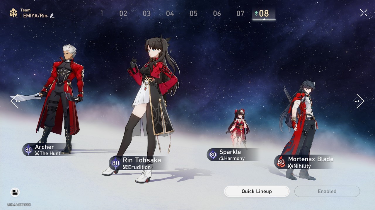 [HSR 4.4] E1S1 Archer x E0S1 Rin Tohsaka | MOC 12 Starward Mode | 1 Cycle Archer Team