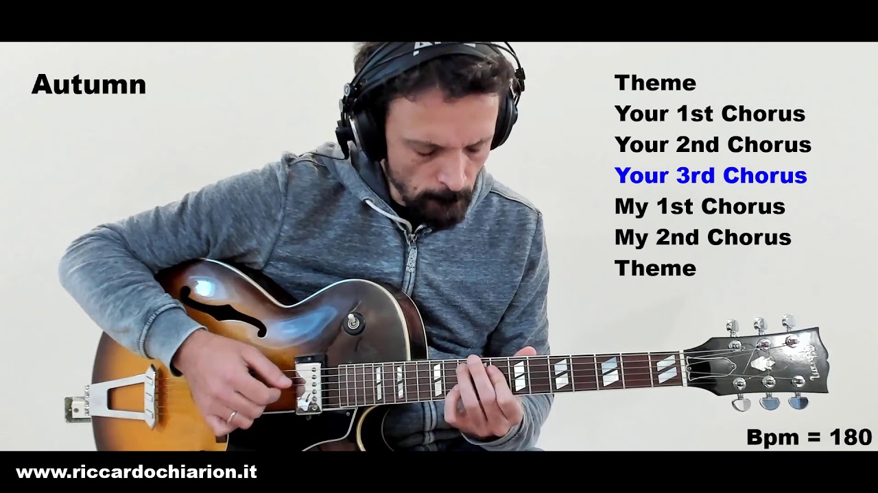 Autumn Leaves 180 - Backing Track - Jazz Guitar Duet