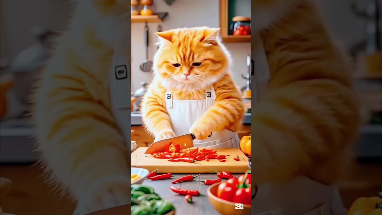 Ai cat cutting videos 2025 |  Ai cat videos #cats #shorts #catton