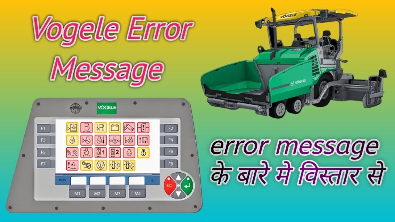 Vogele Paver warning ⚠️ messages | इन सब का मतलब समझिए आसान भाषा में।