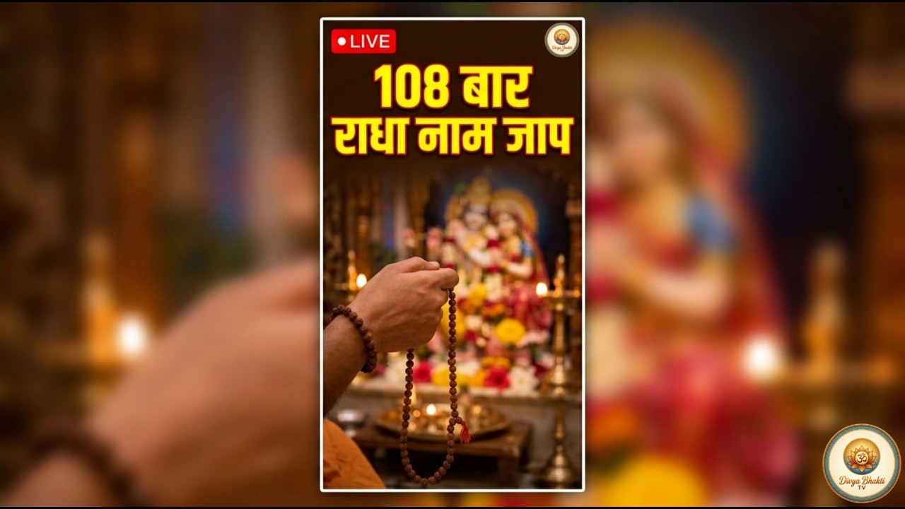 LIVE: 108 बार राधा नाम जाप  मन की असीम शांति के लिए | 108 Times Radha Naam