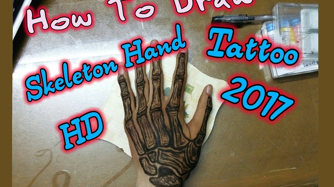 Skeleton Hand Tattoo _ Speed Drawing 2017 Hd (Chabrouch)