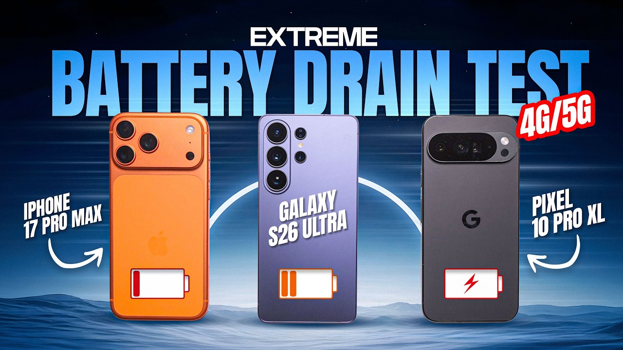 Samsung S26 Ultra vs iPhone 17 Pro Max vs Pixel 10 Pro XL Battery Drain Test - Only ONE Survives!