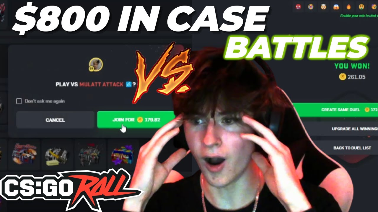 800$ IN CASE BATTLES VS YOUTUBER ADDICTED ON CSGOROLL!  ( ALL IN )