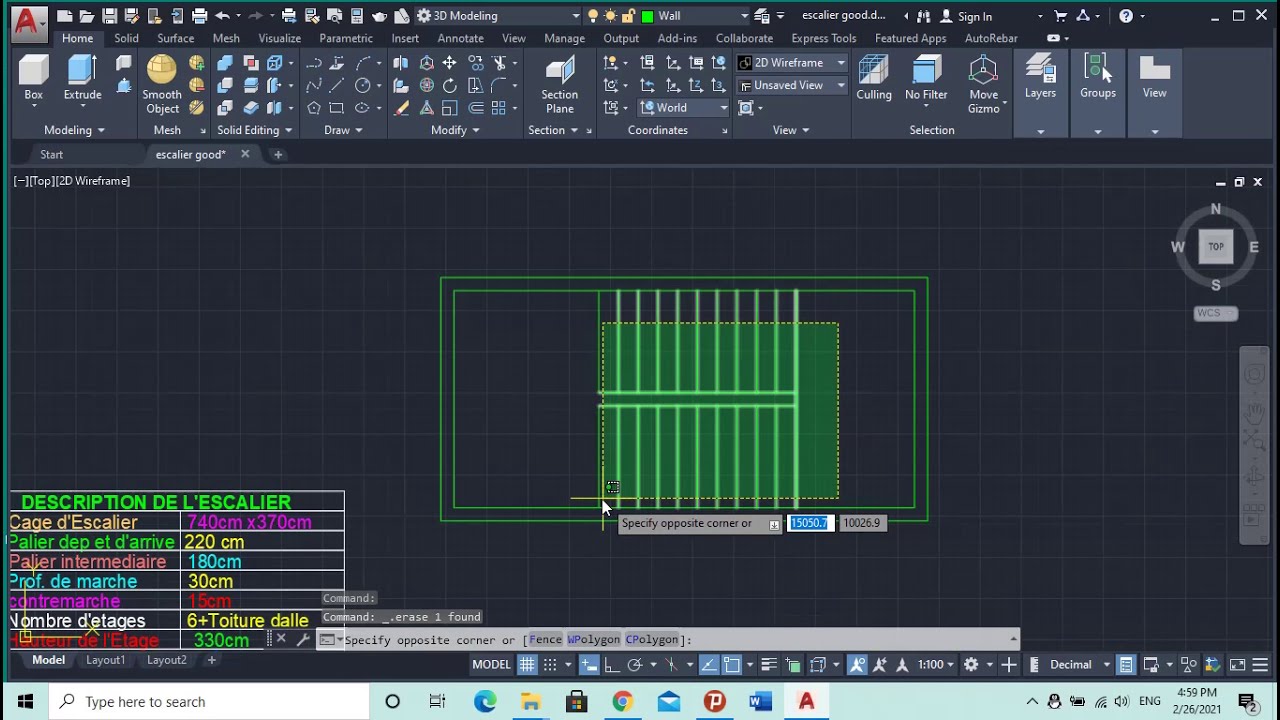COMMENT DESSINER LE PLAN D'UN ESCALIER EN AUTOCAD [PARTIE 1]