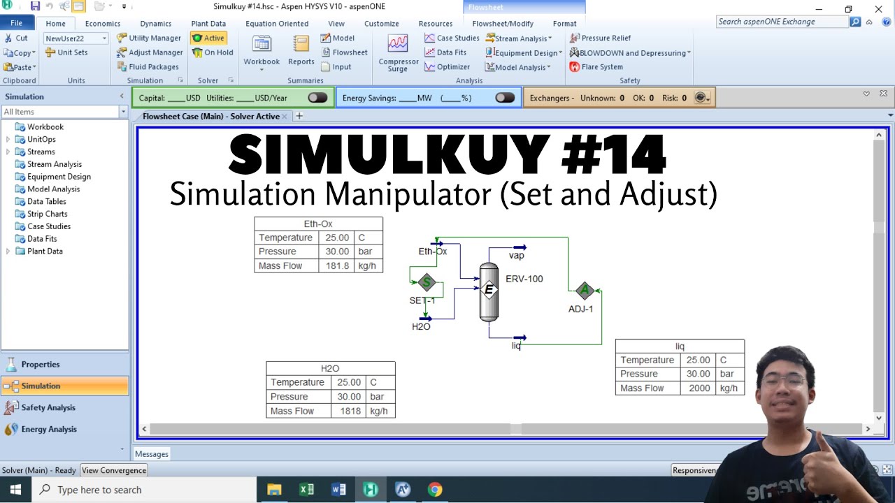 Aspen HYSYS Simulation Manipulator (Set and Adjust) | Simulkuy #14