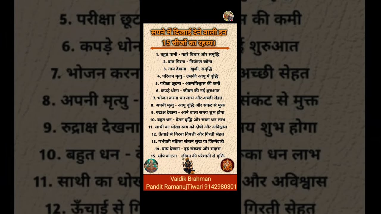 सपने में दिखाई देने वाली 15 चीजों का रहस्य || सपने का फल || स्वप्न फल || Sapne ka fal 