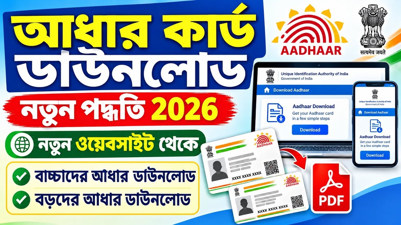 Aadhaar Card Download New Process 2026 | Child Aadhaar Download Process New Website 2026 | Aadhar