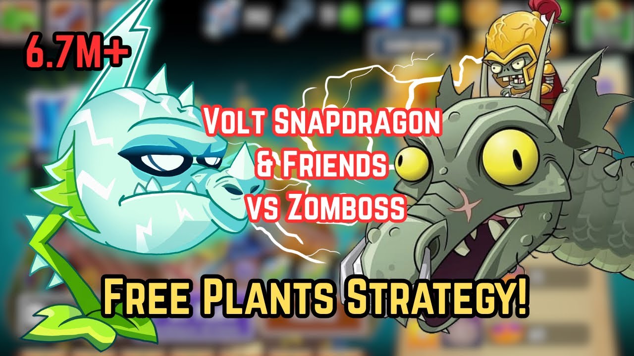 PvZ2 ARENA Strategy This week - Volt Snapdragon & Friends vs Zomboss. FREE PLANTS Strategy.