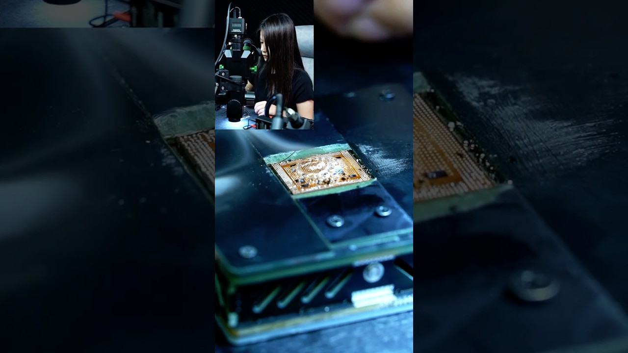 Immersive Experience CPU Glue Cleaning and Soldering.  