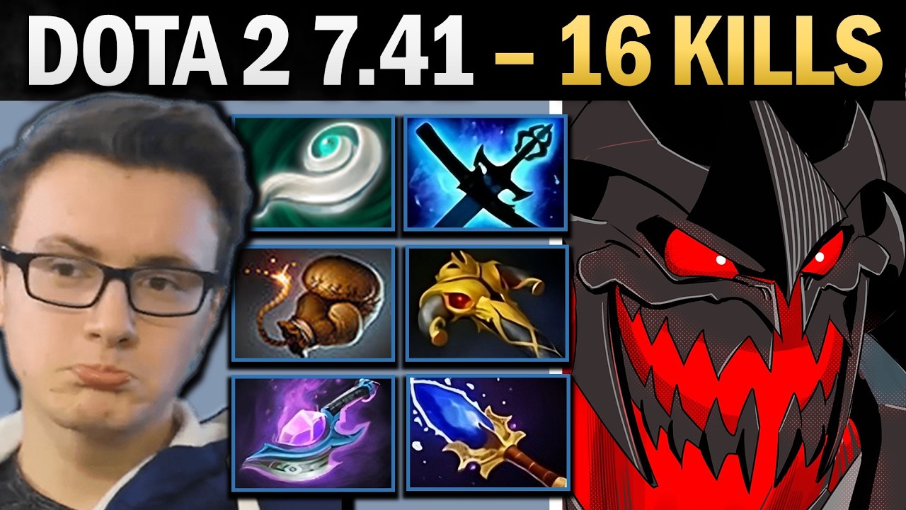 Shadow Fiend with Aghanims and 16 Kills - Dota 7.41