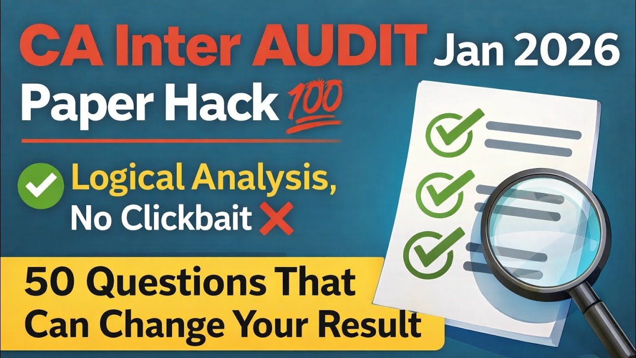 CA Inter Audit Jan 2026 Paper Hack 💯 | No Clickbait ❌ | 50 Questions That Can Change Your Result