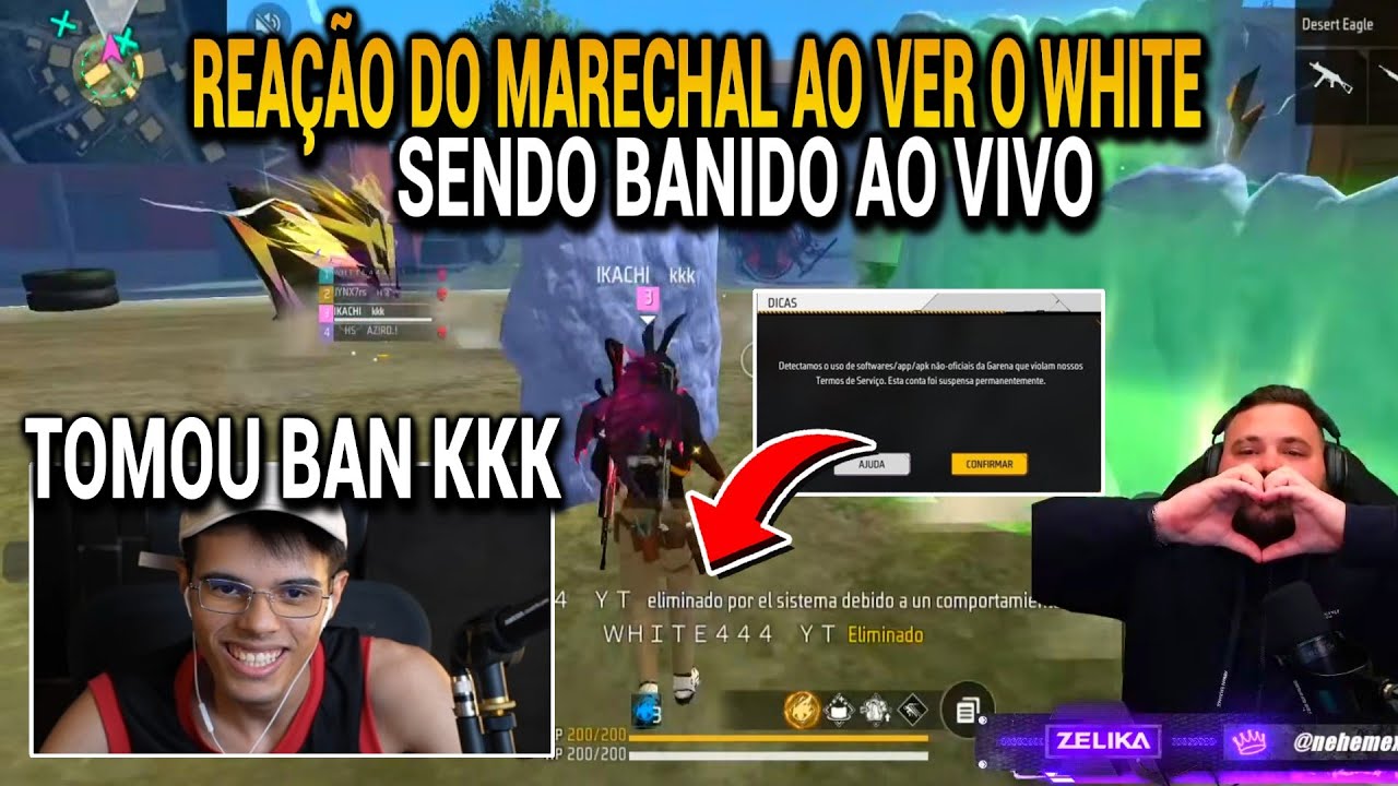 REAÇÃO DO MARECHAL AO VER QUE O WHITE444 FOI BANIDO AO VIVO DEPOIS DO X1 COM ELE