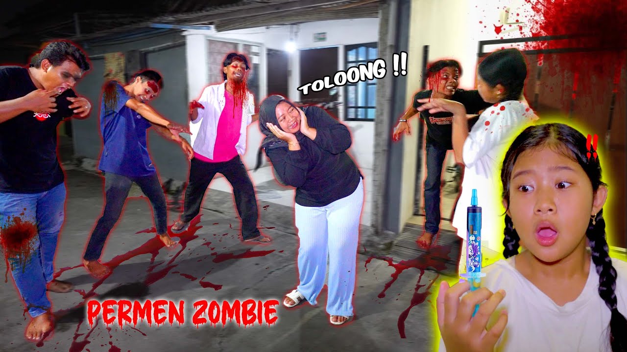 GARA GARA MAKAN PERMEN SUNTIKAN ZOMBIE !! SEMUA JADI ZOMBIE BERDARAH
