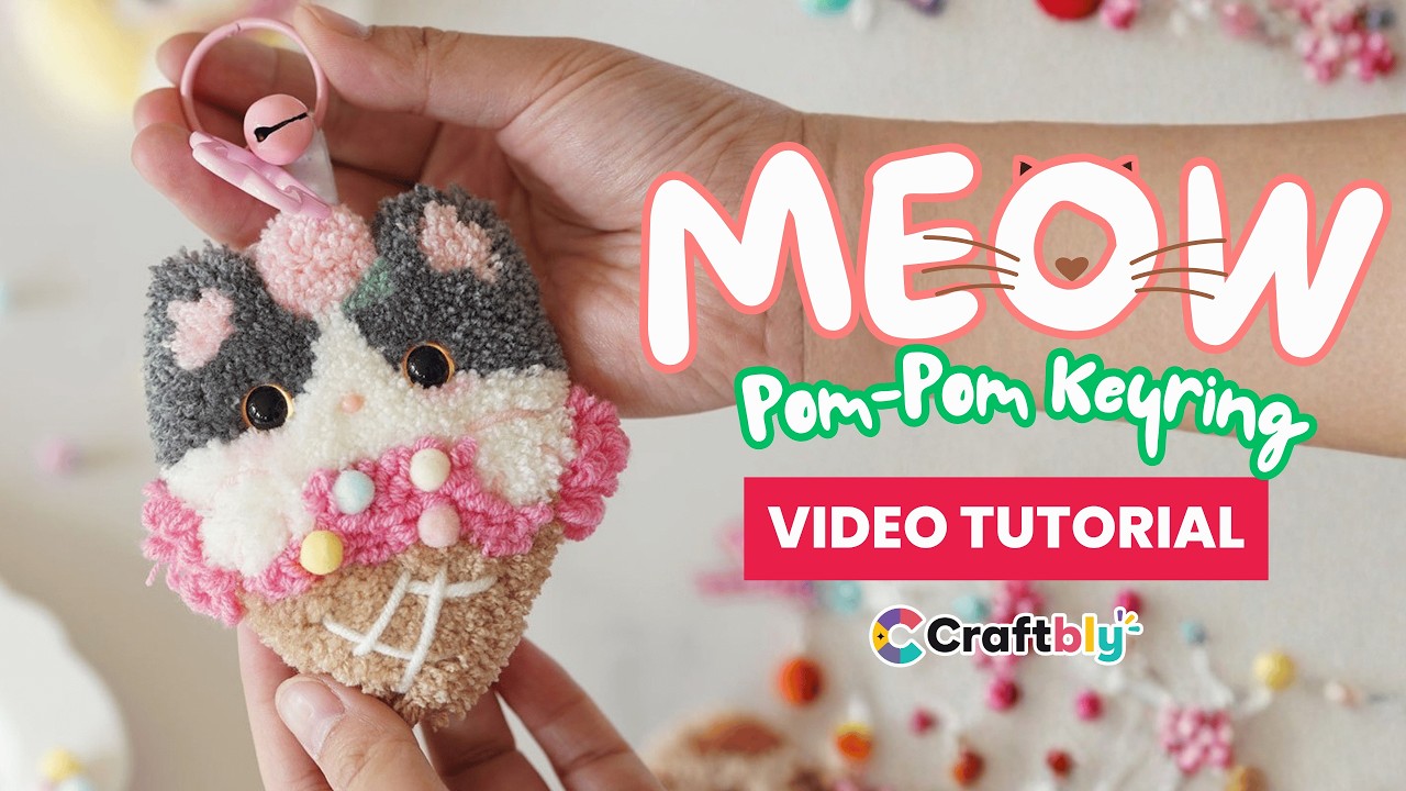 Брелок с помпоном «Мяу» — видеоурок от MyCraftJoy.