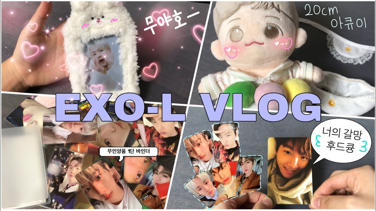 [엑소엘 브이로그] 🍀갈망포카를 다 모았다?? | 덕질브이로그•엑소엘브이로그•큥프•백현포카드래곤볼2탄•후드큥•준등기깡•반택깡 ‘ㅅ’ |