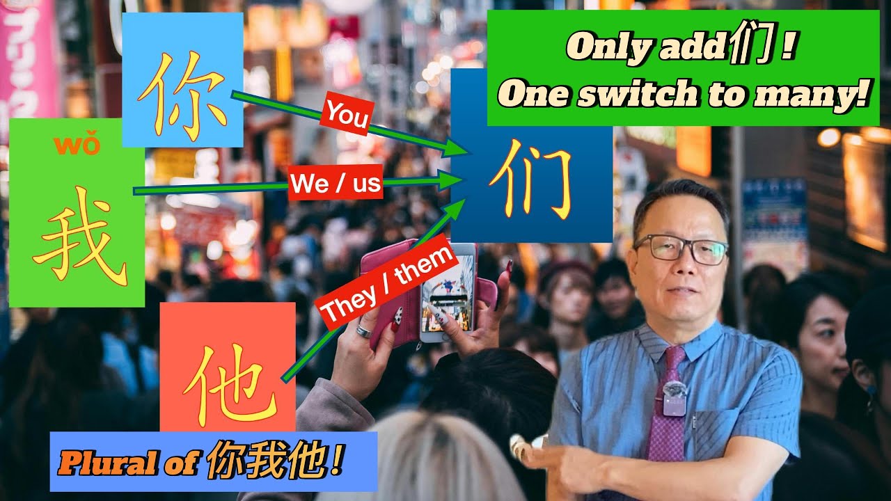 How to switch 你我他 to their plural forms? One character 们， all set！