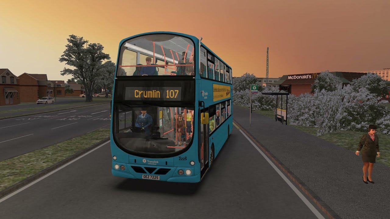 OMSI 2 | Ulsterbus Volvo B9TL Wright Gemini 1 2225 | 107 to Crumlin