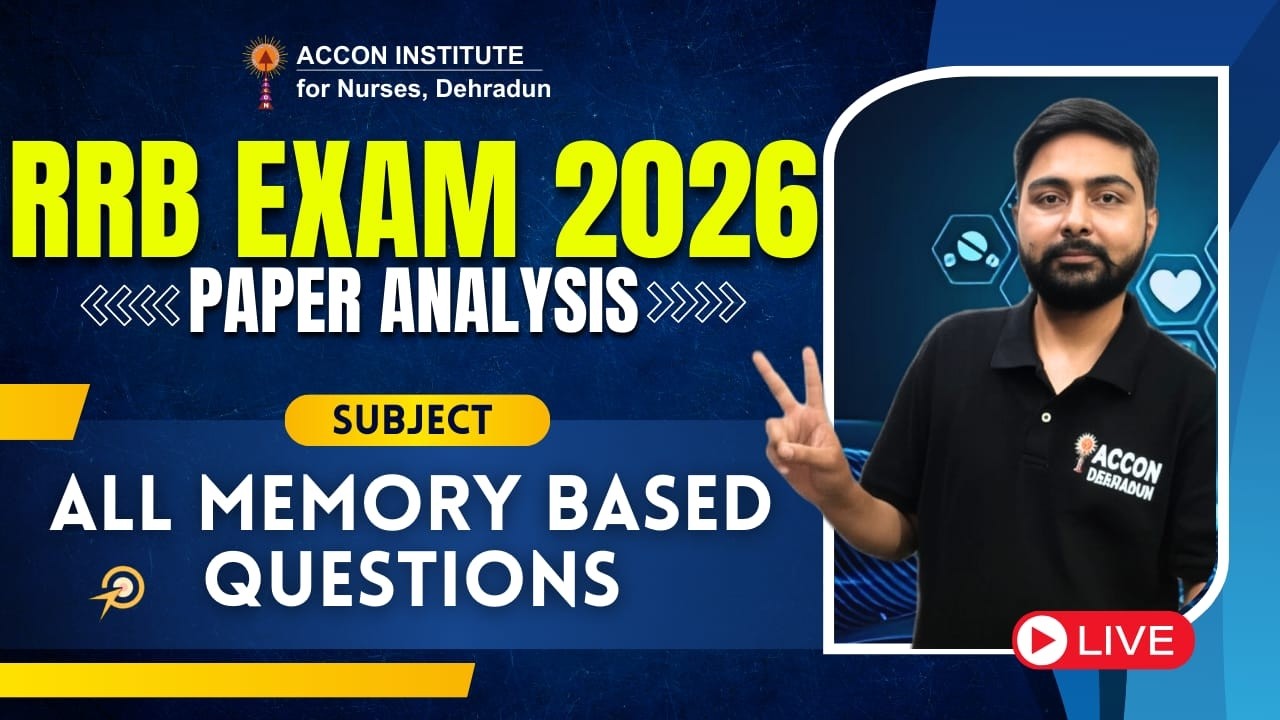 RRB NURSING SUPERINTENDENT 2026 EXAM ANALYSIS RRB 2026 QUESTION PYQ SOLUTION