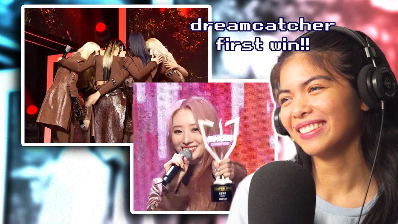Dreamcatcher first win 🥺 and encore! Absolutely not crying [reaction]