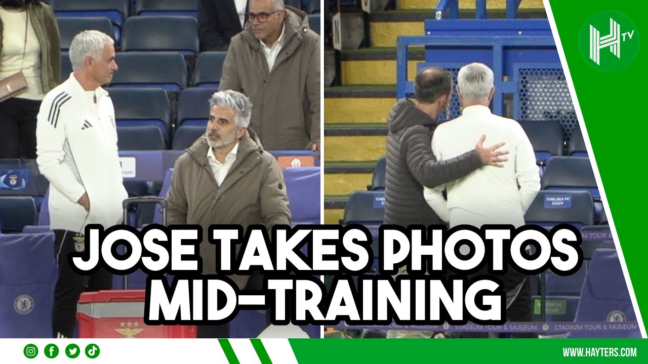 Mourinho takes PHOTOS during Benfica's pre-Chelsea training!