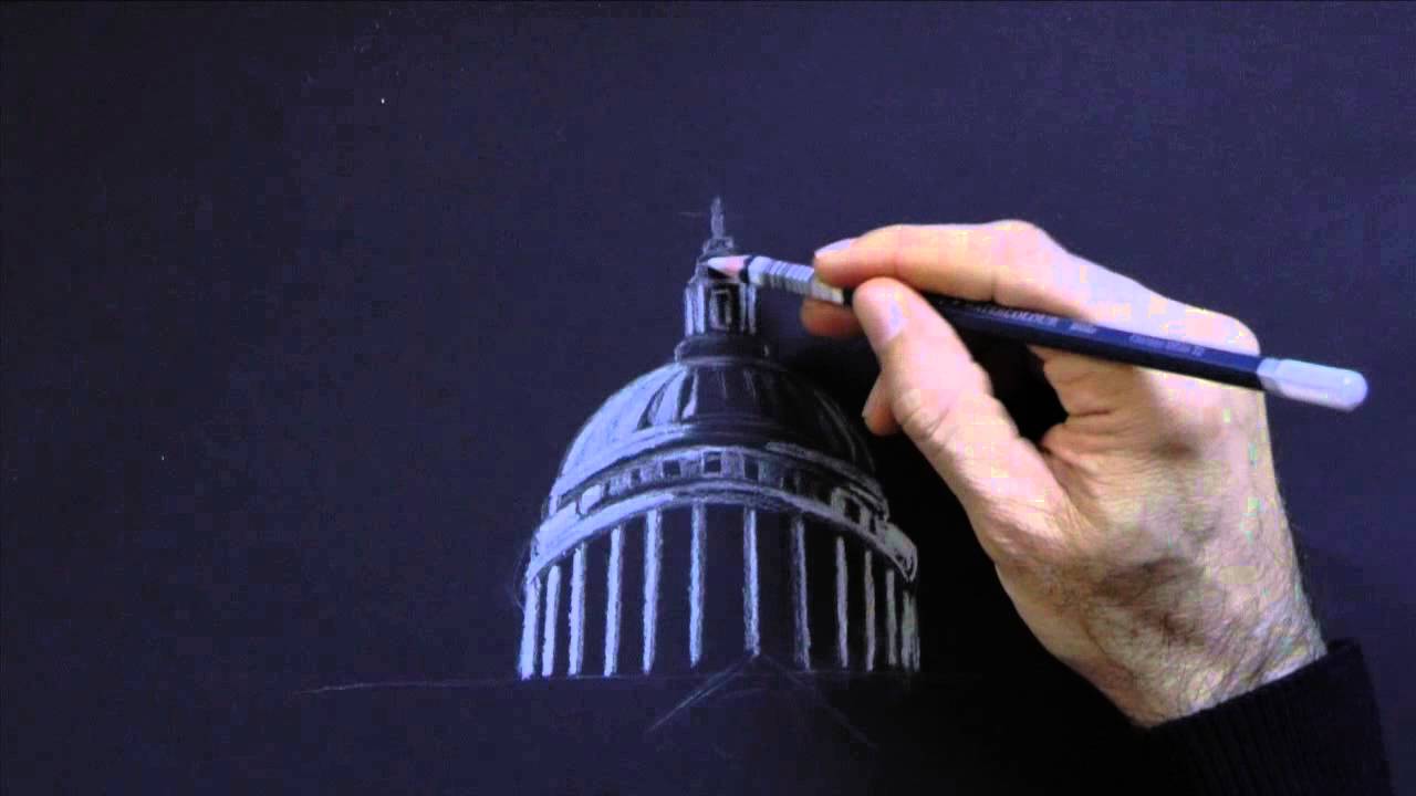 Cómo dibujar la Catedral de St. Paul en la noche - Arte Divierte.