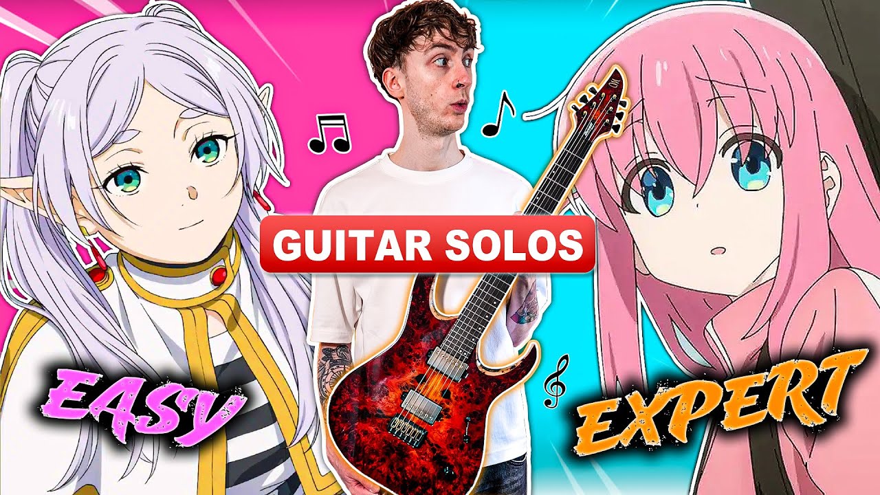 【TABS】10 Iconic Guitar Solos in Anime | EASY to EXPERT