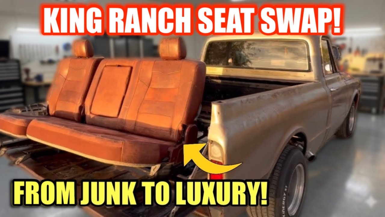 I Put King Ranch Seats in my Bare Metal ‘72 C10!!!