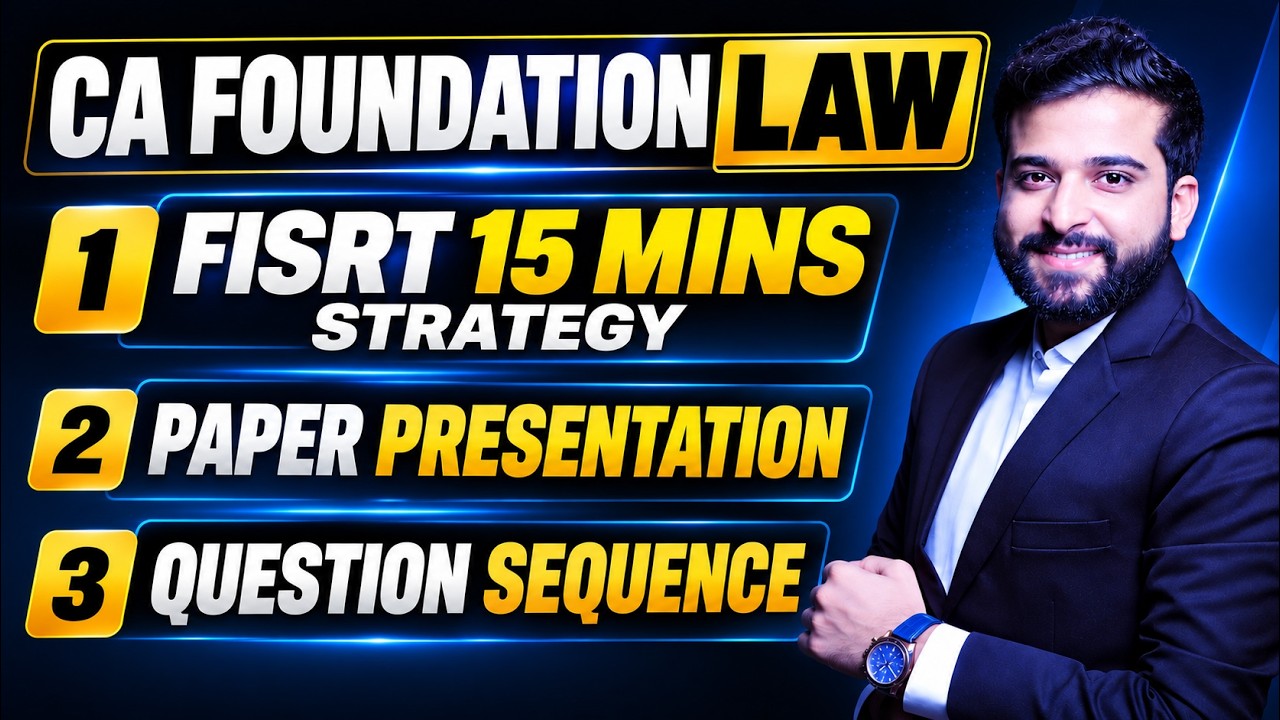 15 MINS STRATEGY | CA FOUNDATION LAW | SEP 26 | ARJUN CHHABRA TUTORIAL |