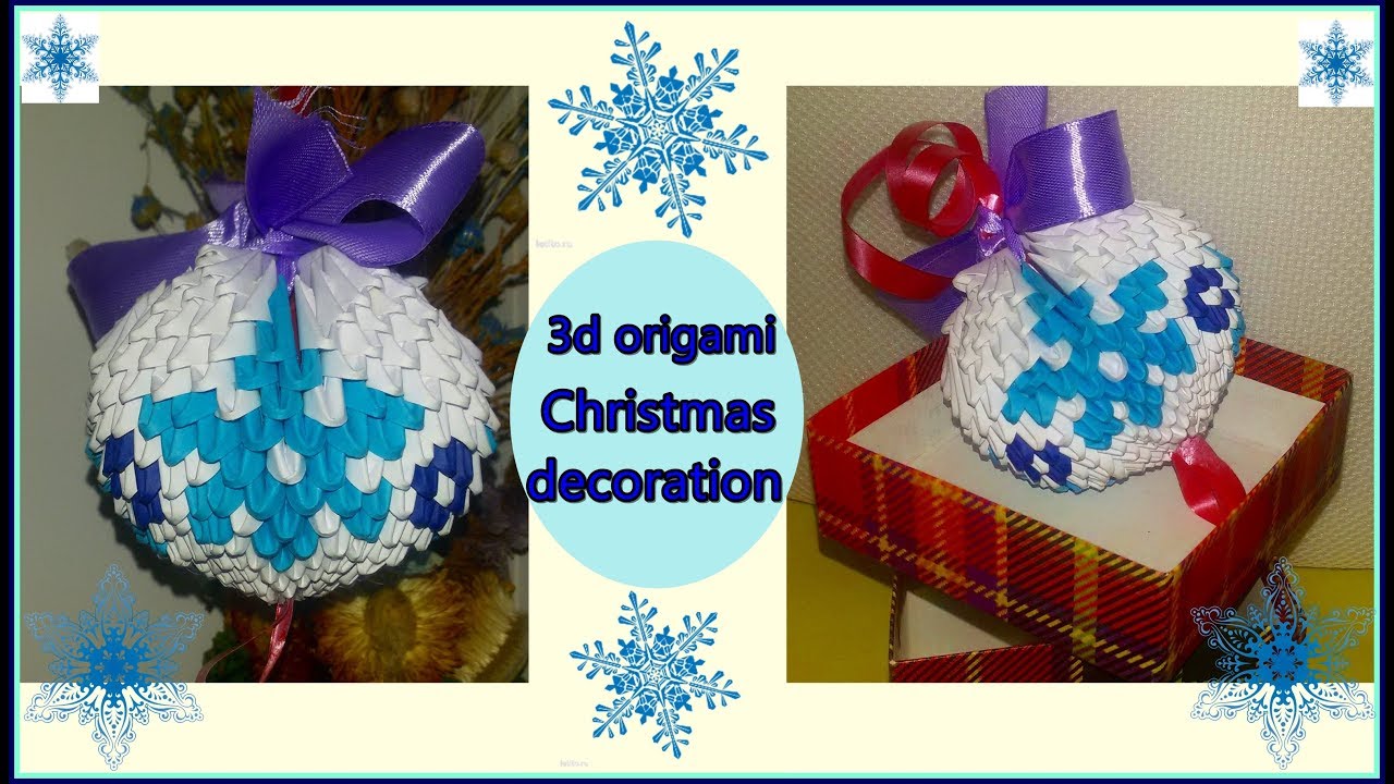 3D ORIGAMI CHRISTMAS DECORATIONS.DIY.TUTORIAL.