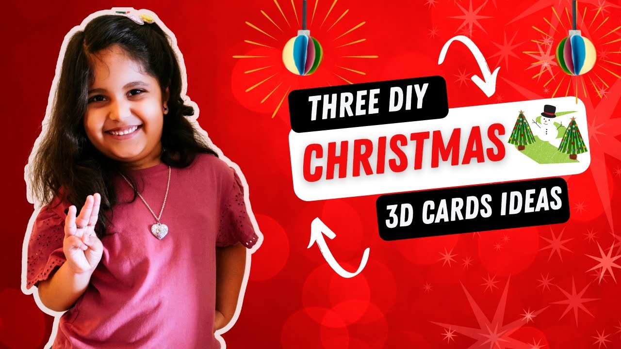 3 DIY Simple 3D Christmas Cards | Christmas Greeting Card Ideas | Easy Handmade Christmas Card