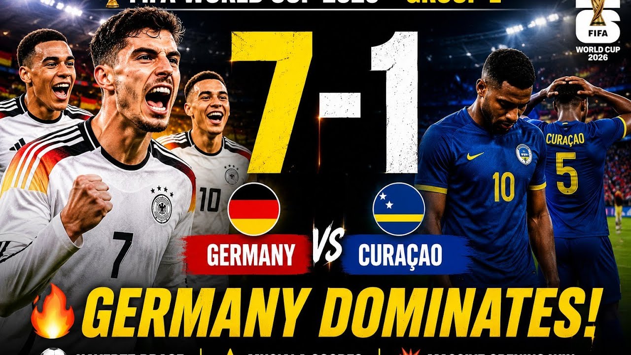 Germany vs Cura&ccedil;ao 7-1 in a Group E FIFA World Cup 2026&trade; match  ⚽