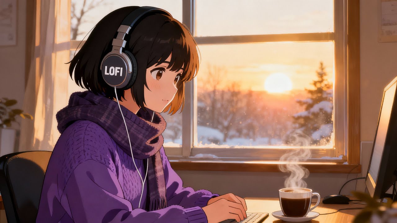 Soft Winter Morning Lofi ☀️☕ Cozy Study Beats at Sunrise