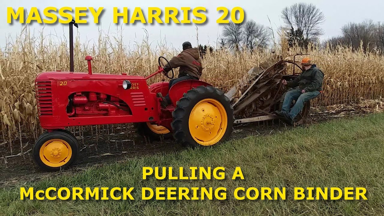 Massey Harris 20 Pulling A McCormick Deering Corn Binder