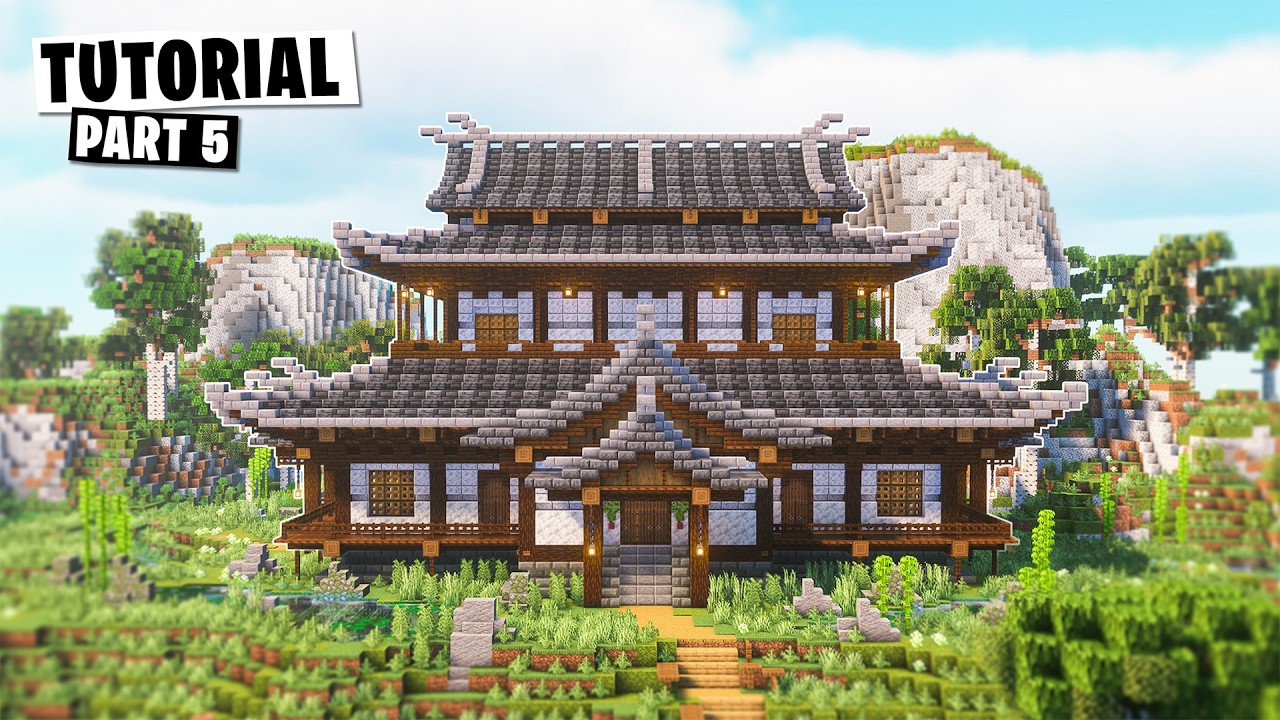 How to Build a Japanese Dojo House/Temple in Minecraft - Tutorial [Part 5]