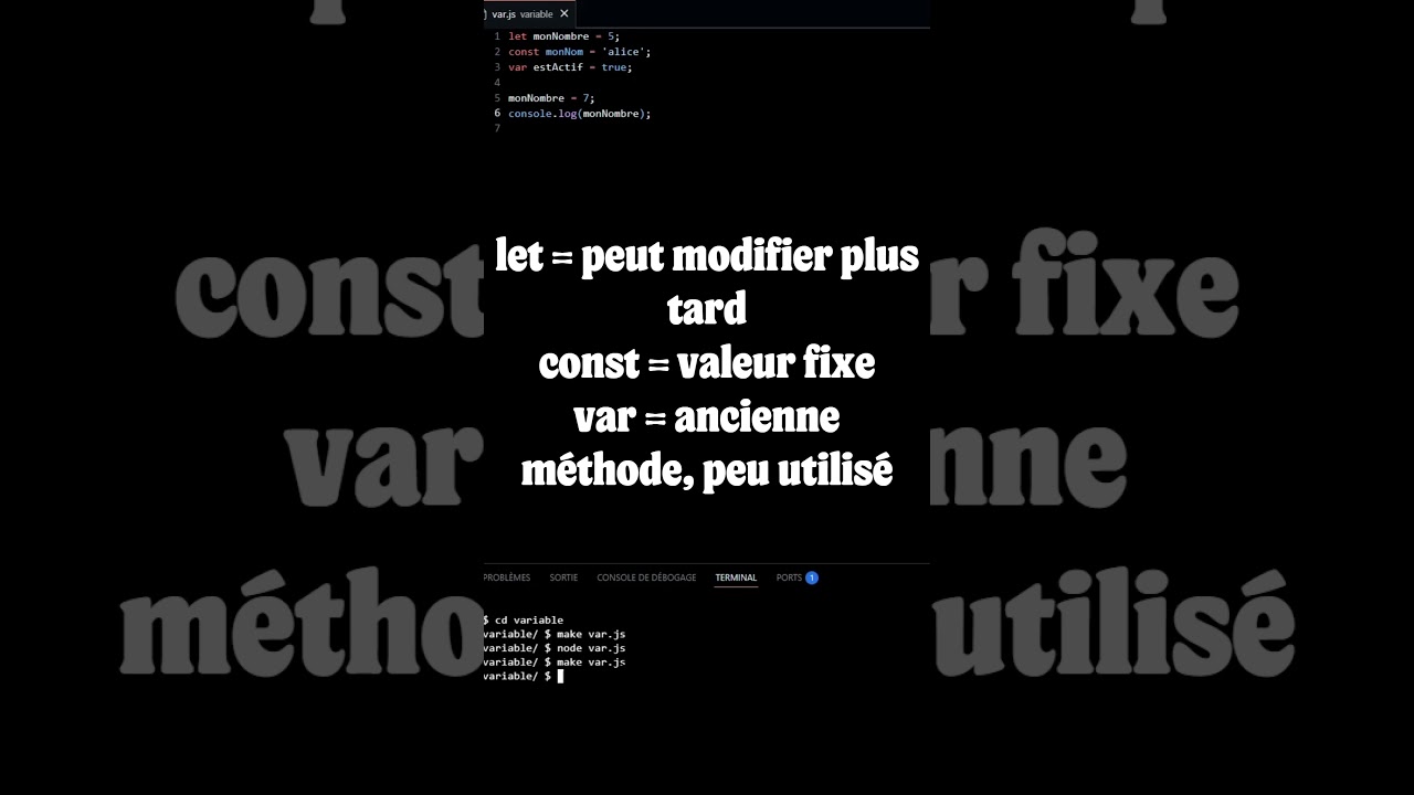 Les Variables en JavaScript #code #tuto #tutoriel #javascript #variables