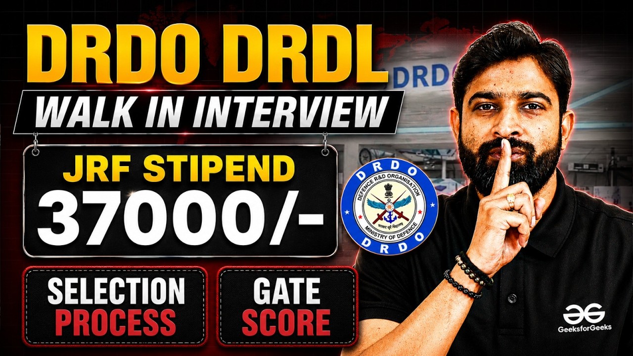 DRDO DRDL | Walk in Interview |JRF Stipend 37000/- | selection process | GATE SCORE !