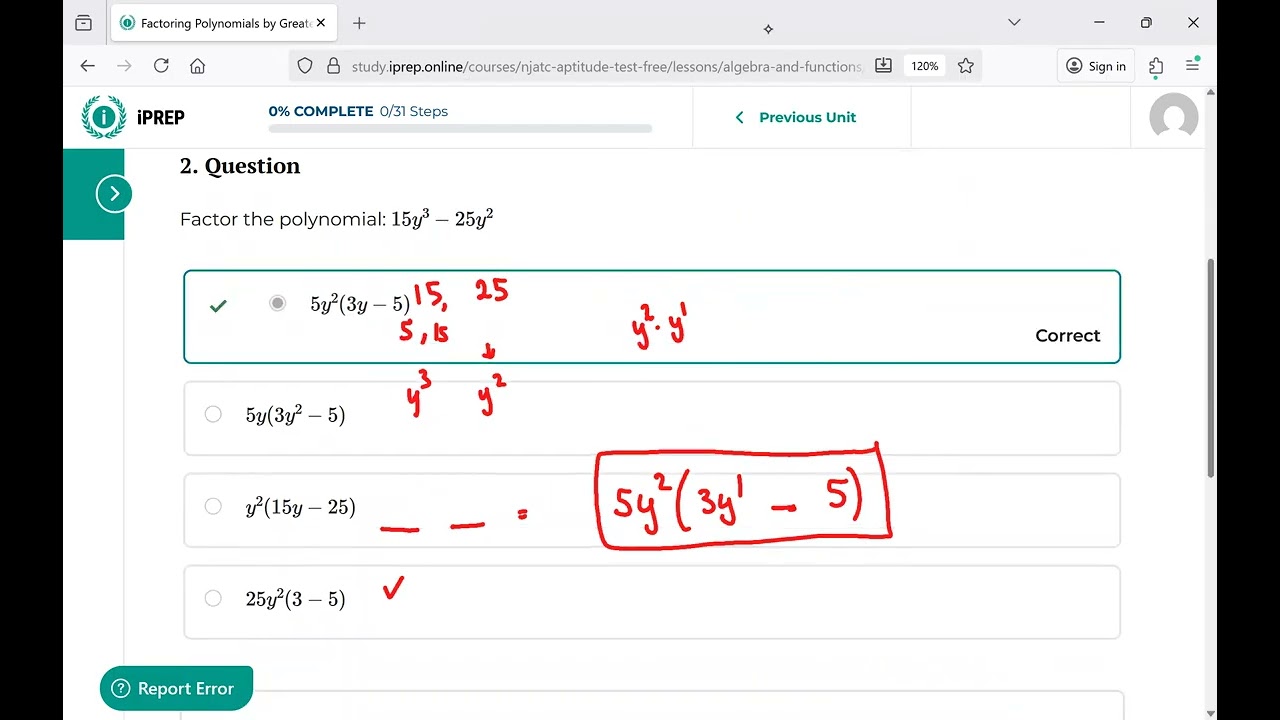 IBEW: Factoring Polynomials By Greatest Common Factor (GCF)