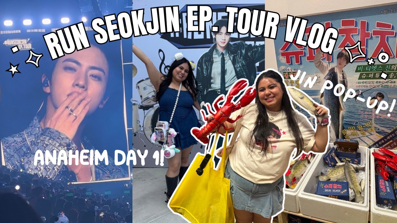 run seokjin ep. tour concert in anaheim day 1 & pop-up in los angeles vlog!| ARMY LOG 🎀