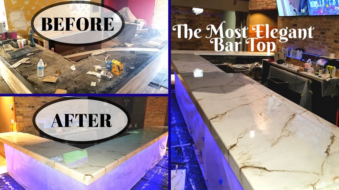 24K Gold and White Marble Bar Top 88 Sqft! FULL TUTORIAL