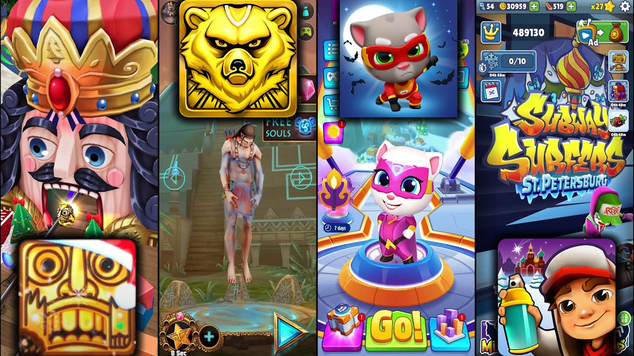 Temple Run 2 Winter Toyland Vs Spirit Run Vs Talking Tom Hero Dash Vs Subway Surfers St. Petersburg