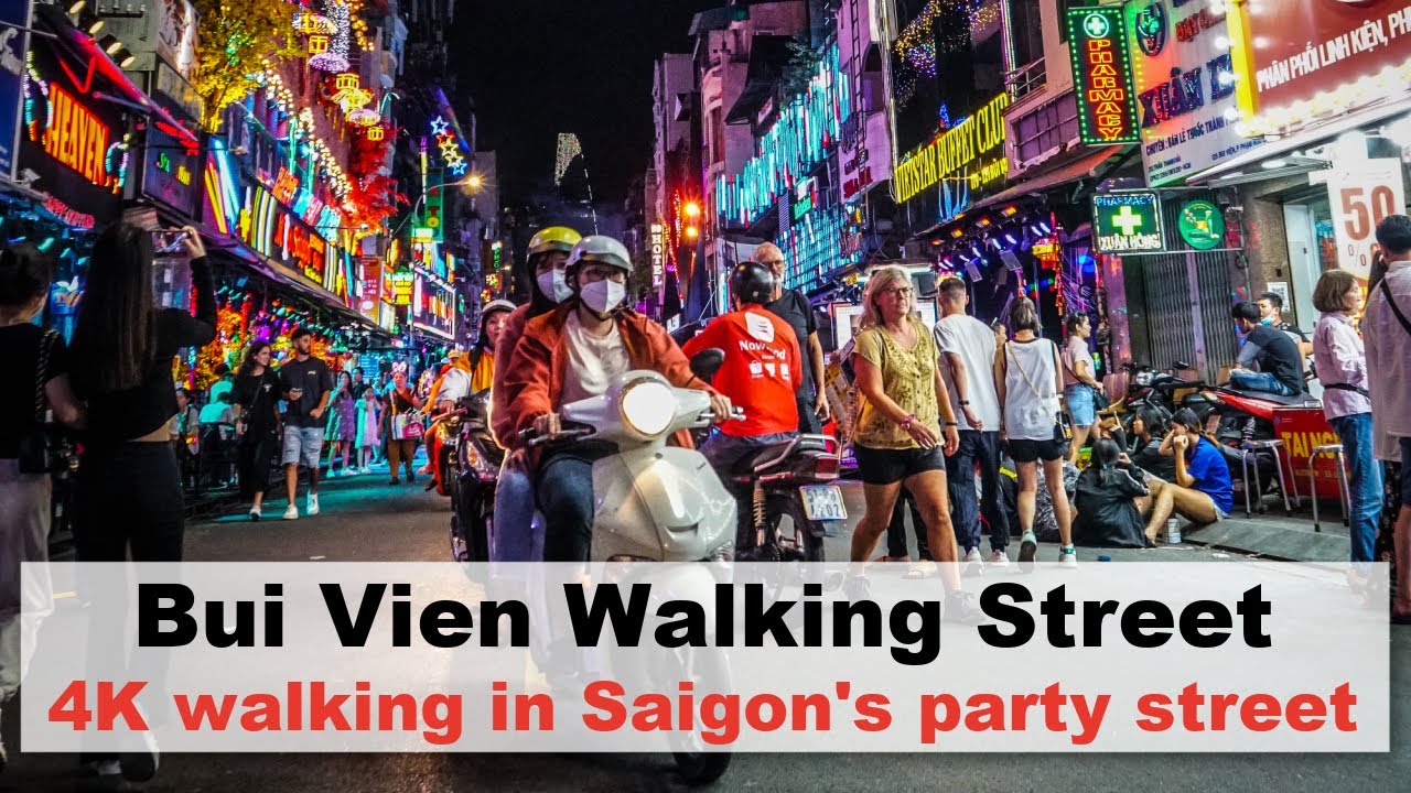 Bui Vien Walking Street - 4K walking tour in Saigon's party street