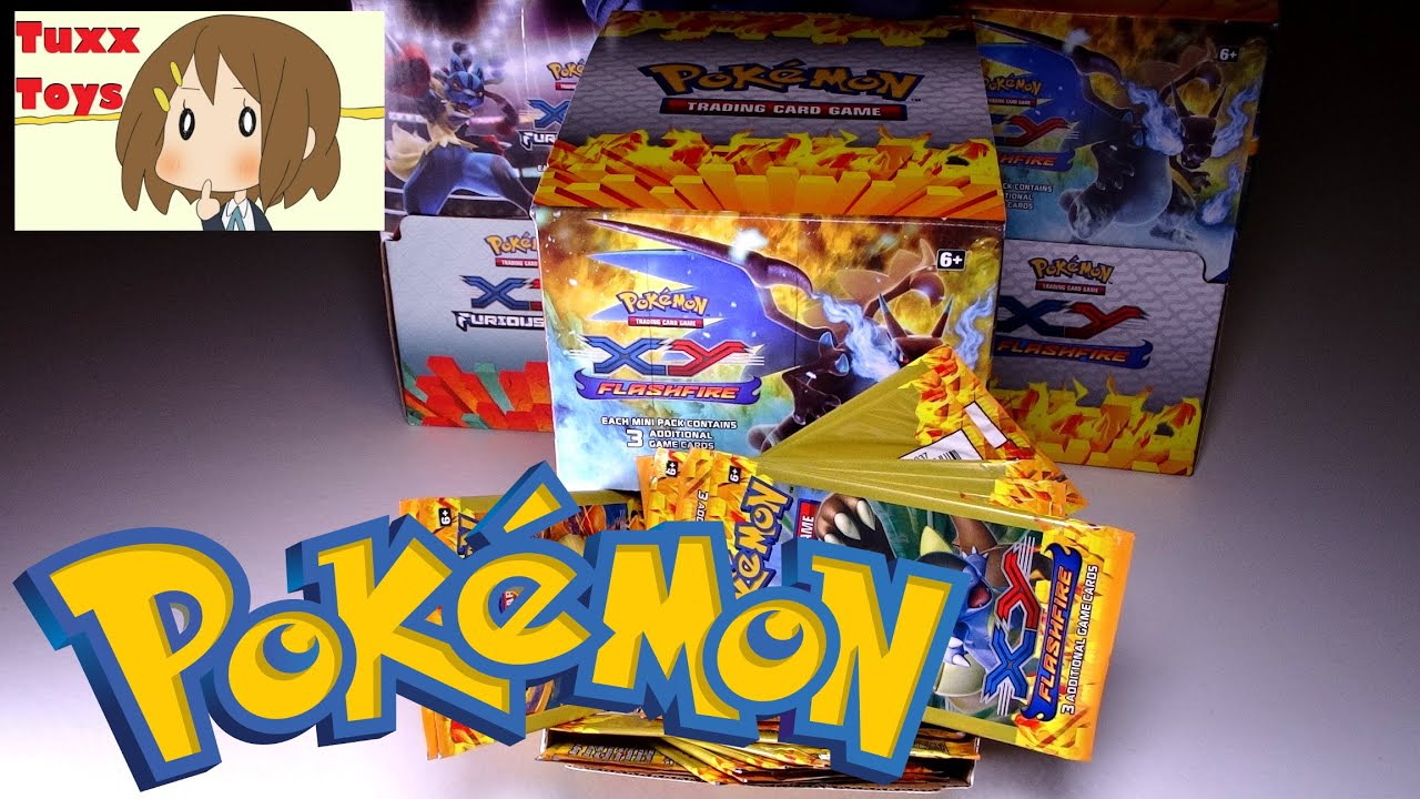 Pokemon Flashfire case opening (3 card packs) - EX PULL...?  :D :D :D