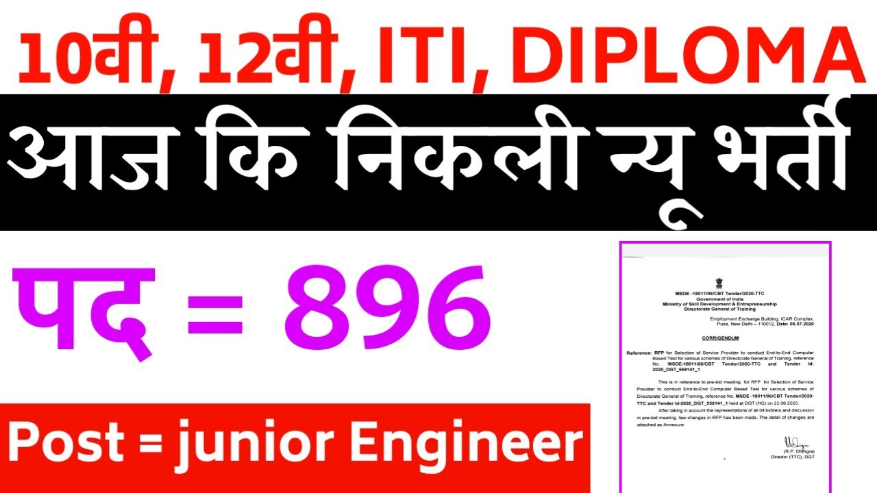 iti vacancy 2020 | Diploma vacancy | ITI job | graduate vacancy