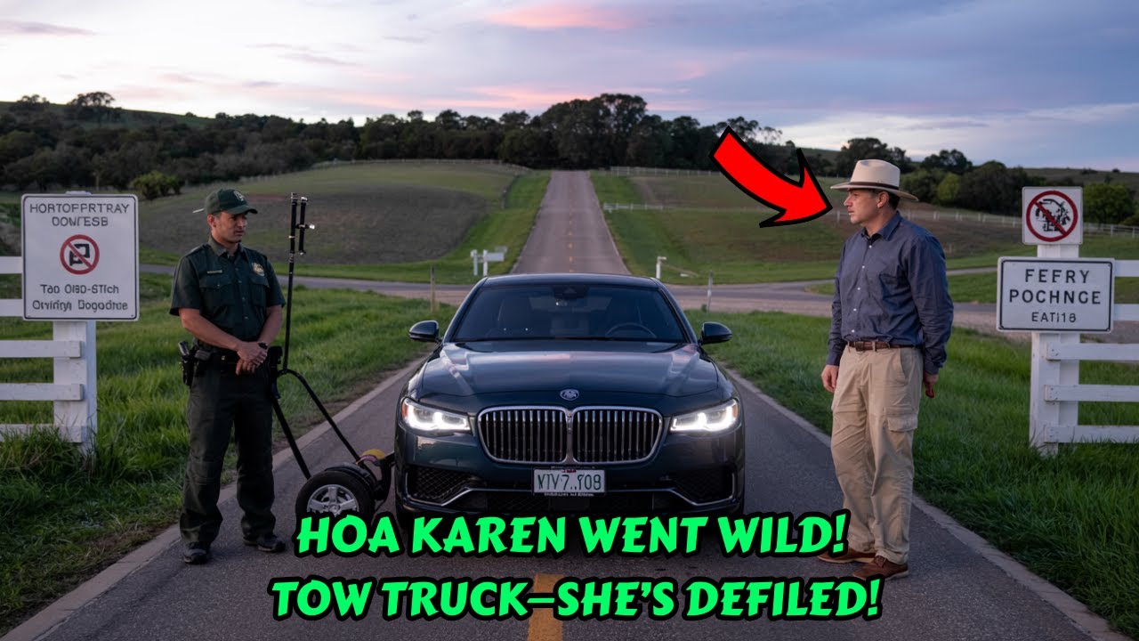 HOA Karen block My Driveway Gate with Her Lambo—So I Drove My Armored Tank Right Over Her Car